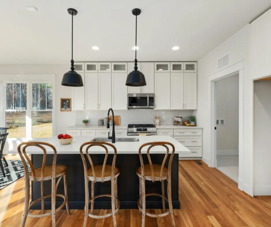 Click-lock luxury vinyl plank in a contemporary OKC living room