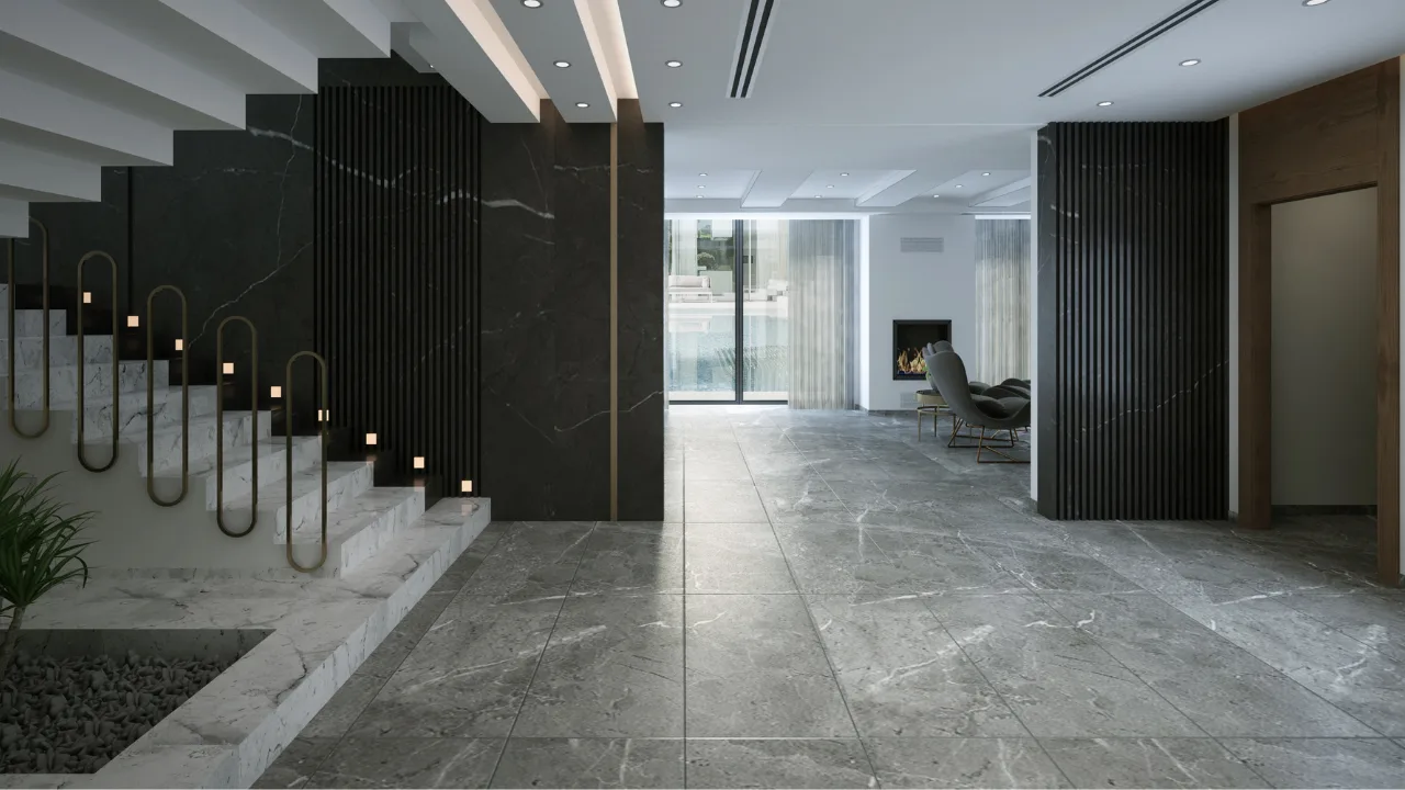 Tile flooring in a high-end Oklahoma City home